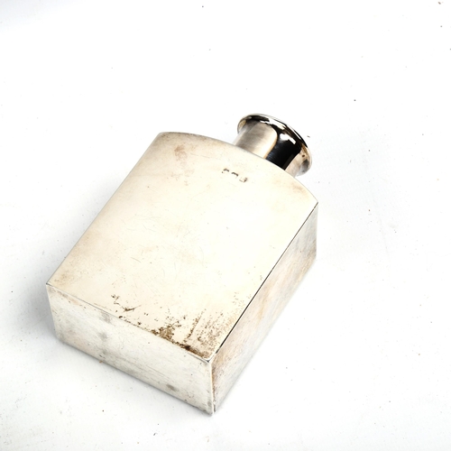 738 - A small early 20th century silver tea caddy, indistinct hallmarks, height 11cm, 4oz