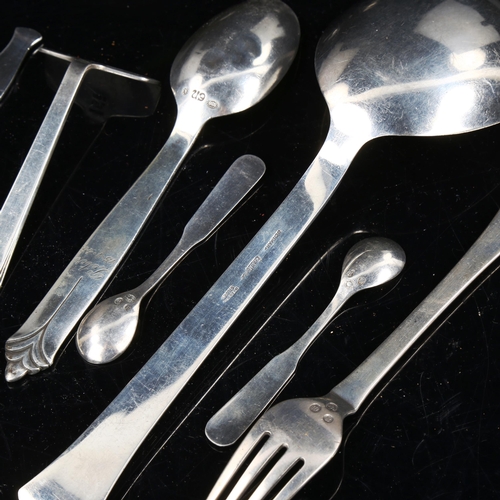 748 - Various Danish silver flatware, maker's include Georg Jensen and Evald Nielsen