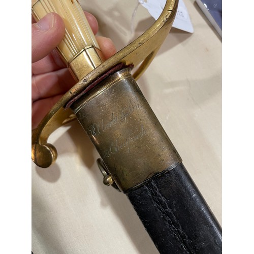 1012 - Late 18th century Infantry Officer's spadroon sword of the 23rd Regiment, the straight fullered blad... 