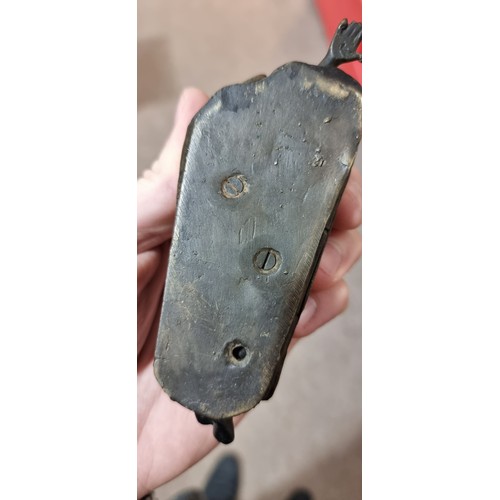 1313 - Austrian cold painted bronze erotic sculpture, reclining woman with removeable covers, length 14cm