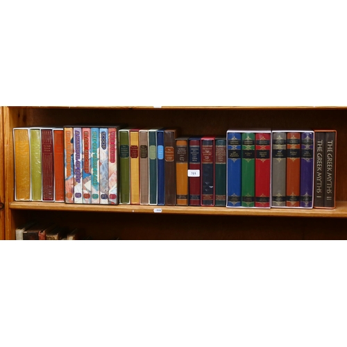 740 - A shelf of folio books, including Anthony Trollope, and Thomas Hardy