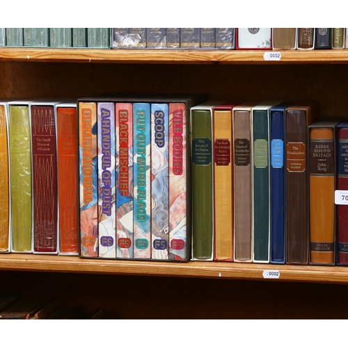740 - A shelf of folio books, including Anthony Trollope, and Thomas Hardy