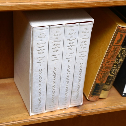 741 - A shelf of folio books, including 1001 Knights, Oscar Wilde etc