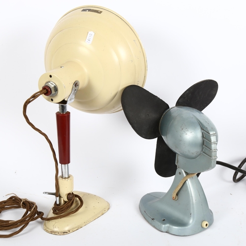 26 - A Vintage Pifco desk lamp, and a GEC electric fan (2)