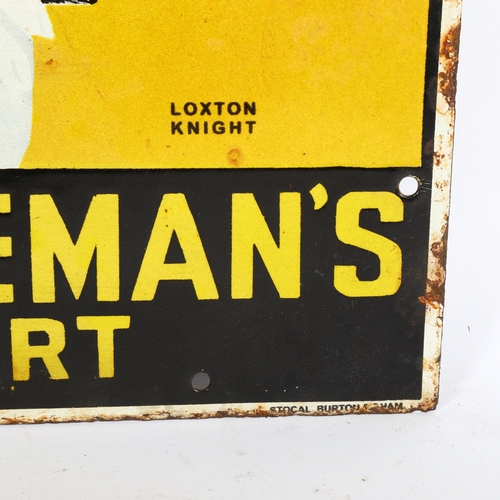 62 - A Vintage Sandeman's Port enamel advertising sign, 40cm x 28cm