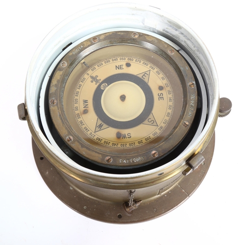 75 - A ship's binnacle compass, marked B/R/54, patent no. 0183, serial no. 20943K, height 26cm