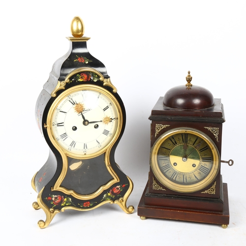 241 - 2 German 8-day mantel clocks, including Schmid, height 40cm (2)