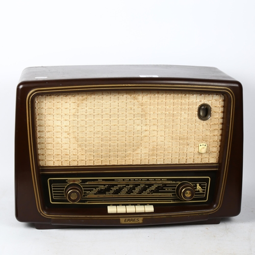 308 - A Vintage Erres Bakelite-cased valve radio, width 46cm
