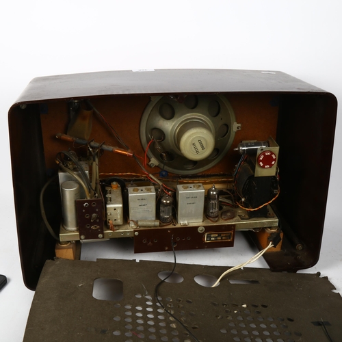 308 - A Vintage Erres Bakelite-cased valve radio, width 46cm