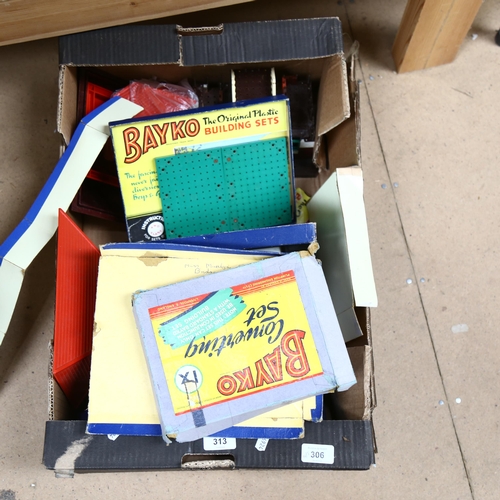 313 - Bayko toy building sets, Ace spring suspended microphone etc (boxful)