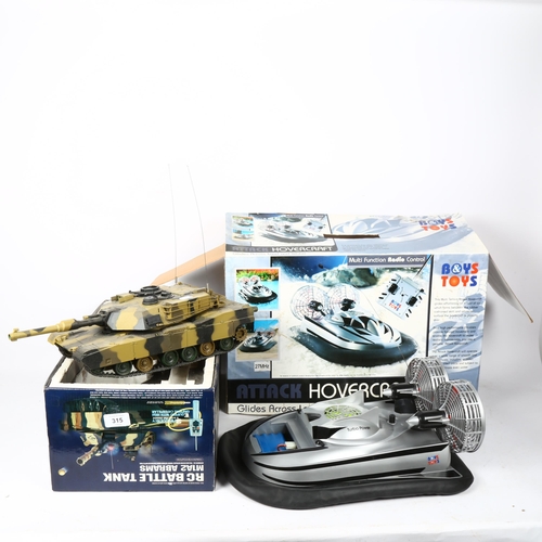 315 - Boxed RC Battle Tank M1A2 Abrams, and a multi-function radio-control hovercraft (2)
