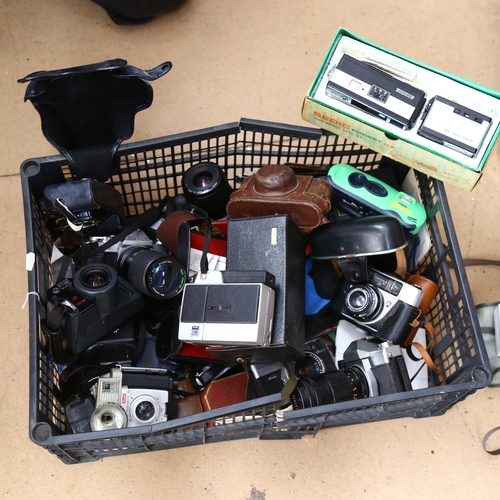 319 - A quantity of Vintage cameras and accessories, including Olympus AZ-300 Super Zoom, Canon AL-1 etc (... 