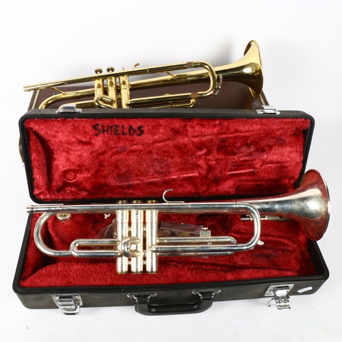 333 - Yamaha 3-valve trumpet, and a Jupiter 3-valve trumpet (A/F) both boxed (2)