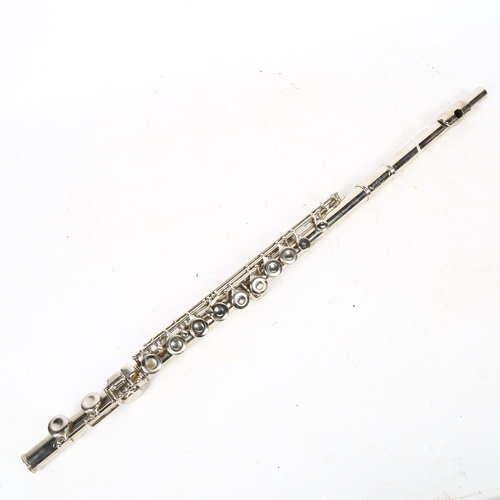 341 - A King Cleveland chrome plated 3-section flute, in fitted case