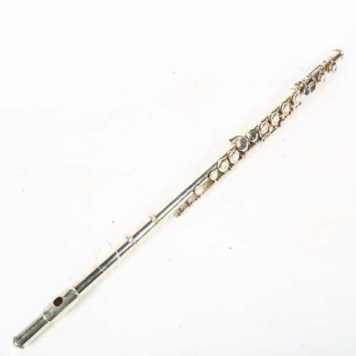 342 - An Armstrong chrome plate 107E 3-section flute, in fitted hardshell case