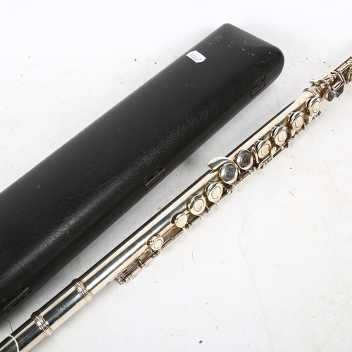 342 - An Armstrong chrome plate 107E 3-section flute, in fitted hardshell case