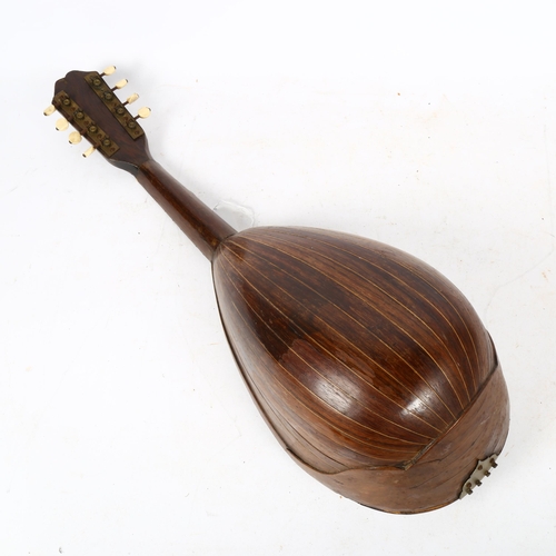 345 - An Italian rosewood and tortoiseshell mandolin, by Pietro Tonelli