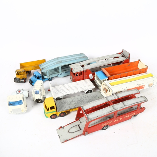 376 - Vintage Dinky Toys vans and lorries, including car carrier and 982 car transporter (boxful)