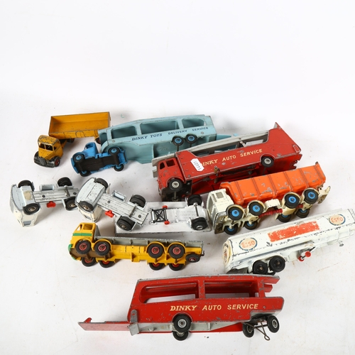 376 - Vintage Dinky Toys vans and lorries, including car carrier and 982 car transporter (boxful)