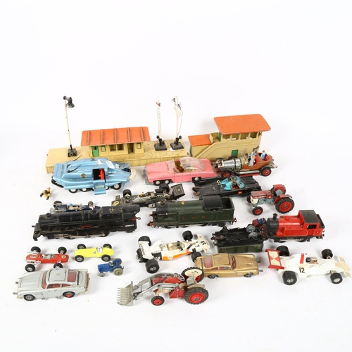 377 - Various toy vehicles and locomotives, including Corgi Batmobile, Dinky 100 FAB1, Hornby GWR 6699 etc... 