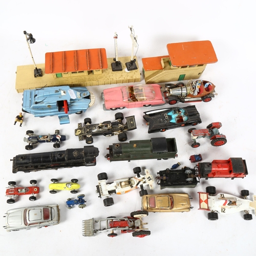 377 - Various toy vehicles and locomotives, including Corgi Batmobile, Dinky 100 FAB1, Hornby GWR 6699 etc... 