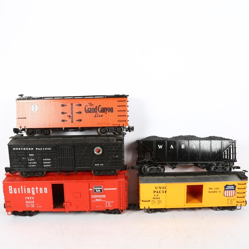 380 - 5 G-gauge rolling stock carriages, including Lehmann, Bachmann etc, largest length 44cm (5)