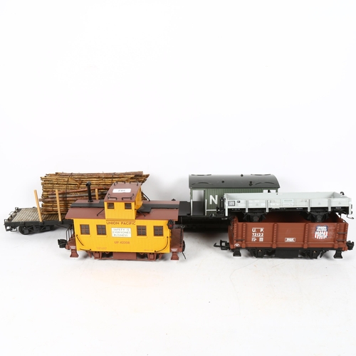 382 - 5 G-gauge rolling stock carriages, including Lehmann, Bachmann etc, largest length 40cm (5)