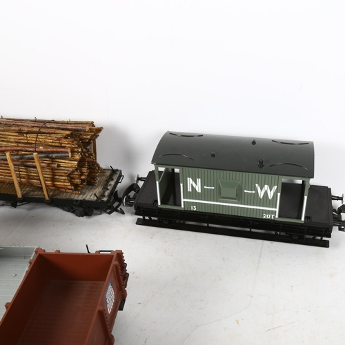 382 - 5 G-gauge rolling stock carriages, including Lehmann, Bachmann etc, largest length 40cm (5)