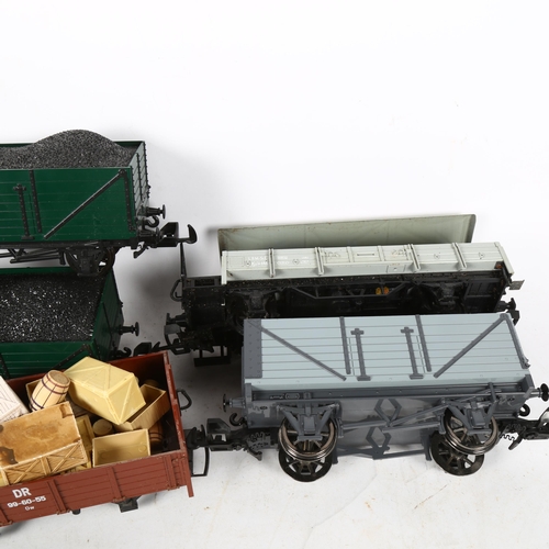 384 - 5 G-gauge rolling stock carriages, including Lehmann, Bachmann etc, largest length 32cm (5)