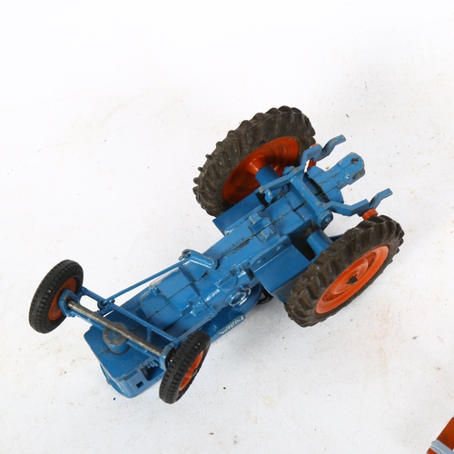 388 - Britains Fordson Major diecast tractor, with harrow and cultivator