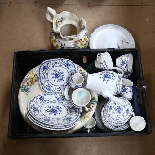 481 - Johnsons Indies coffee ware, a wash jug, Denby plates etc
