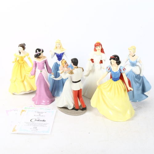 487 - A group of 7 Royal Doulton Disney Princesses, including Cinderella and The Little Mermaid
