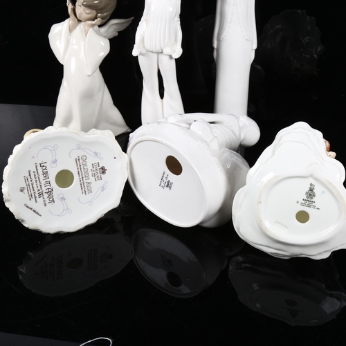 488 - 3 Spode figures, Lladro angel, 22cm, Coalport figure, and a Doulton lady (6)