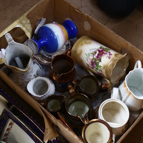 603 - Royal Doulton and other teaware, jugs etc (2 boxfuls)