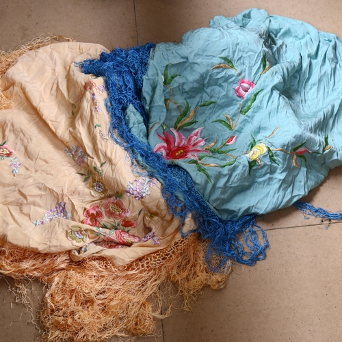 607 - 2 Victorian silk shawls