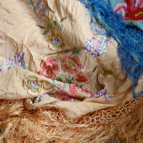607 - 2 Victorian silk shawls
