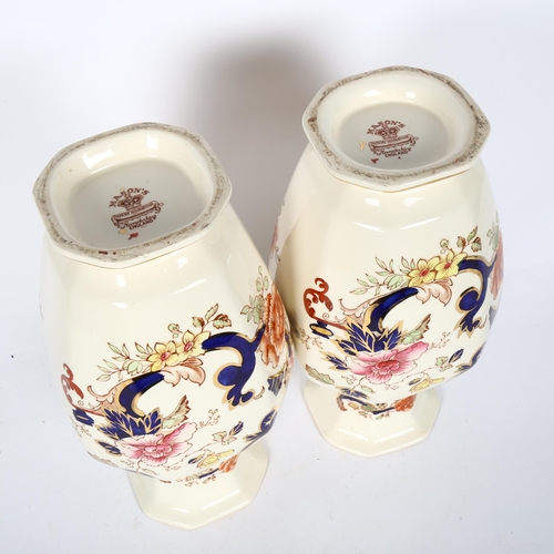 619 - A pair of Mason's Mandalay pattern vases, height 31cm
