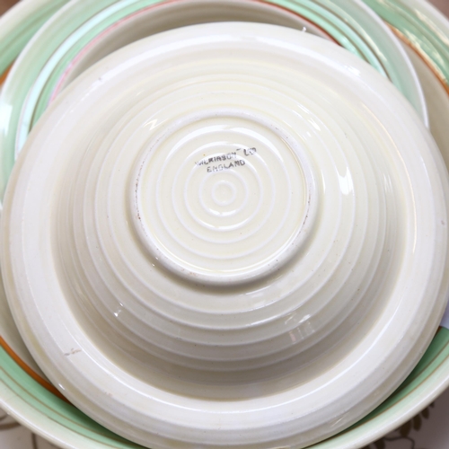 633 - Art Deco Wilkinson's fruit set, Clarice Cliff Bizzarre Conical teapot (A/F), and a 1920s Gray's lust... 