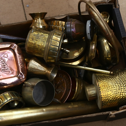 644 - Brass vases, ornaments, pump etc