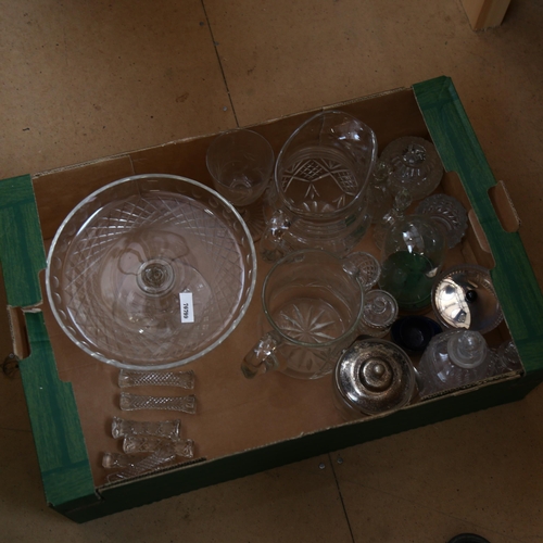 647 - Knife rests, cake stand, jugs etc
