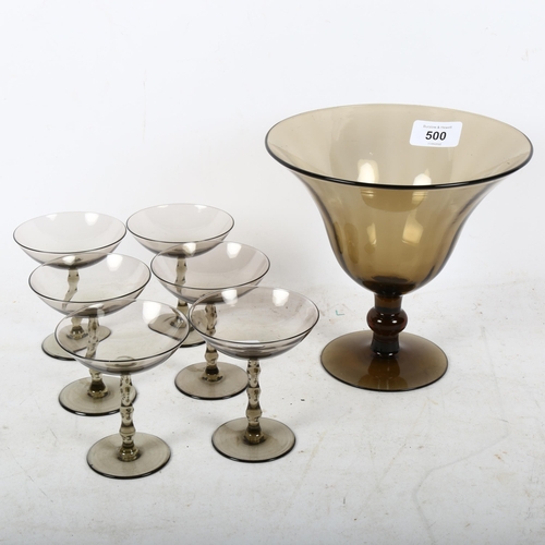 500 - SIMON GATE for Orrefors Sandvik glass factory, a set of 6 liqueur glasses model G634 and a Sandvik s... 