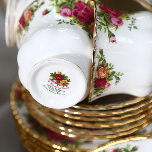 504 - Royal Albert Old Country Roses teaware, and matching dinner plates and tureen