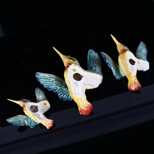 509 - Beswick, a graduated set of 3 flying Kingfishers, 729