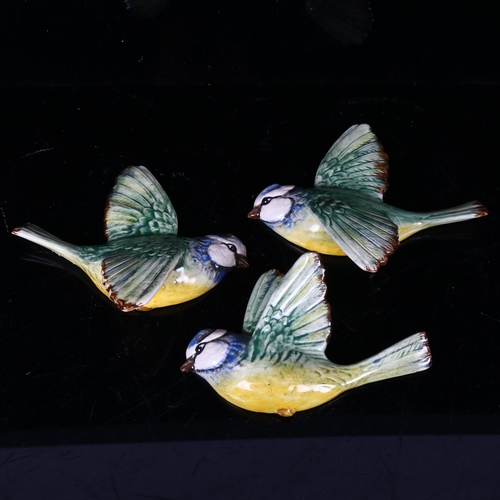 511 - A group of 3 Beswick flying blue tits, 705, 706 and 707