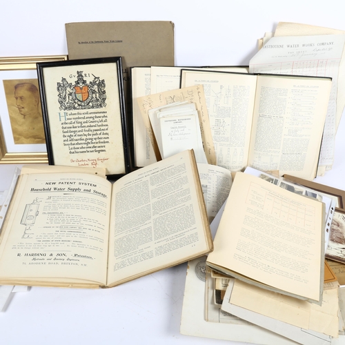 729 - Various plumbing and waterworks ephemera, including encyclopaedia notes etc