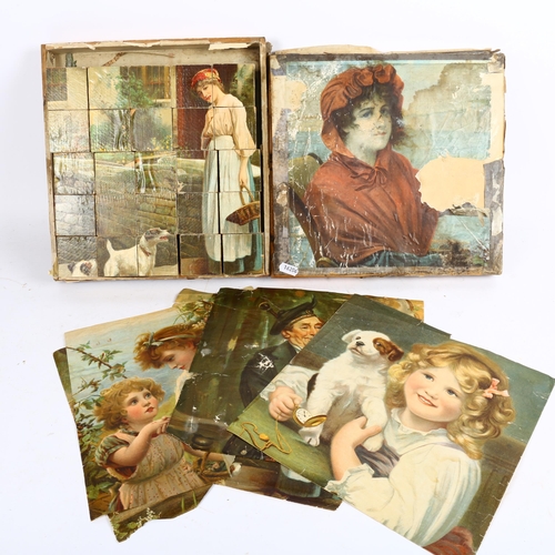 737 - A Victorian printed picture block puzzle, with solution pages
