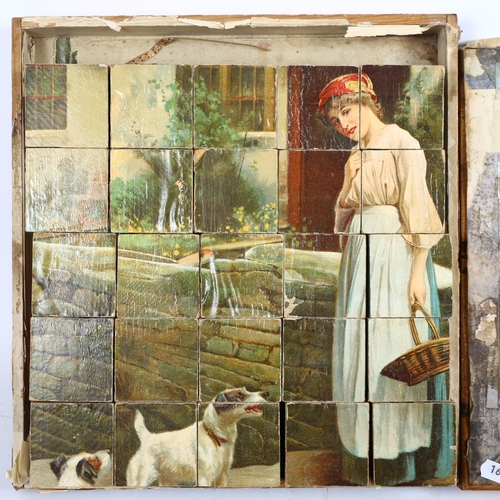 737 - A Victorian printed picture block puzzle, with solution pages