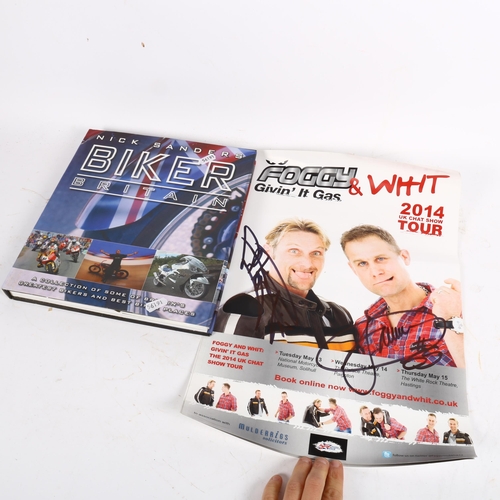 749 - Signed biker ephemera, including Nick Sanders, James Whitham etc