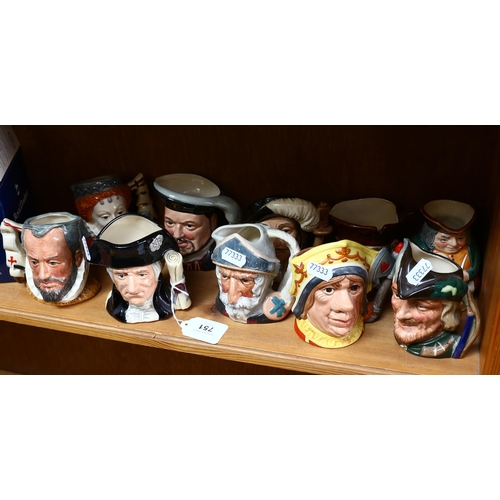 751 - 10 Royal Doulton character jugs, largest height 11cm
