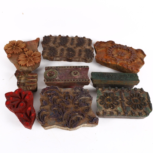 753 - A group of Indian carved wood woodblocks